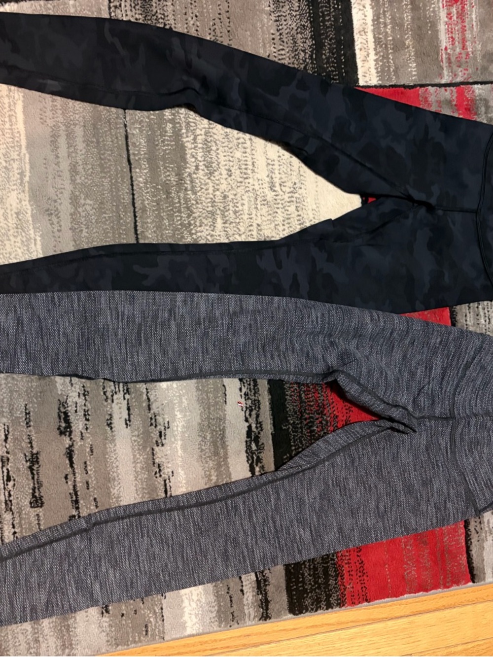 lululemon athletica Women's Black Camo & Heather Gray Leggings Set